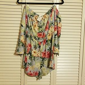 Off-the-shoulder Long Sleeve Romper